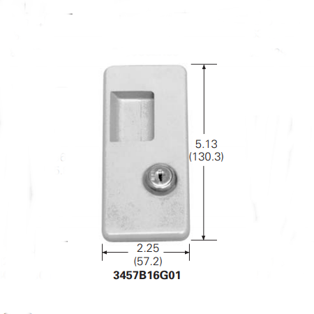 Cutler Hammer (Eaton) 3457B16G01 Trim Lock Dimensions