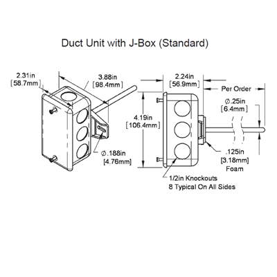 BAPI BA/-A Flexible Duct Averaging Temperature Sensor