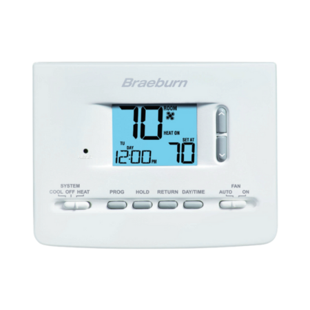 Braeburn 2020NC Digital 5-2 Day Programmable Thermostat 24 VAC 1 Heat/1 Cool