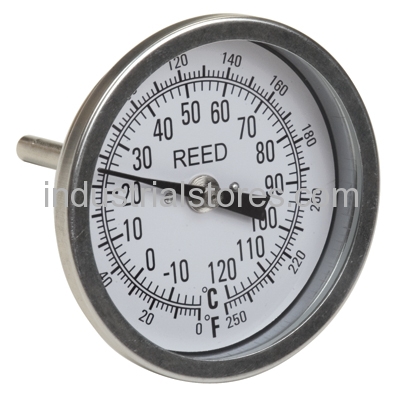 Reed T30025-250 Thermometer Bi-Metal3" Dial2.5" Stem0/250F