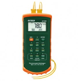 Extech 421509-NIST 7 Thermocouple Dual Input Datalogger with Alarm and NIST Traceable Certificate