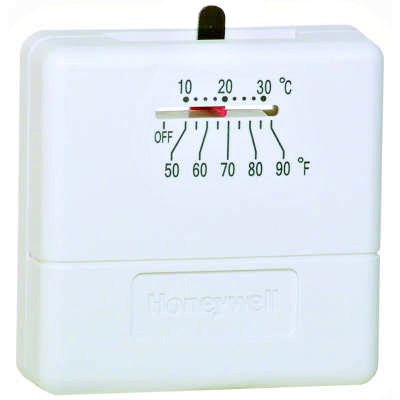 Honeywell TS812A1007 Premier White 1 Heat Stage Thermostat