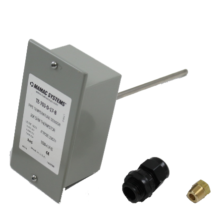 Mamac TE-703-D-17-B-2 Immersion Temperature Sensor 20K NTC 6" Probe 1/4"