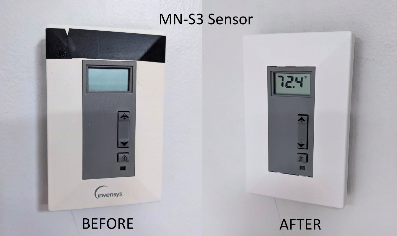 A before and after of a MN-S3-Sensor